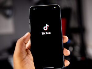 person using tiktoc on phone