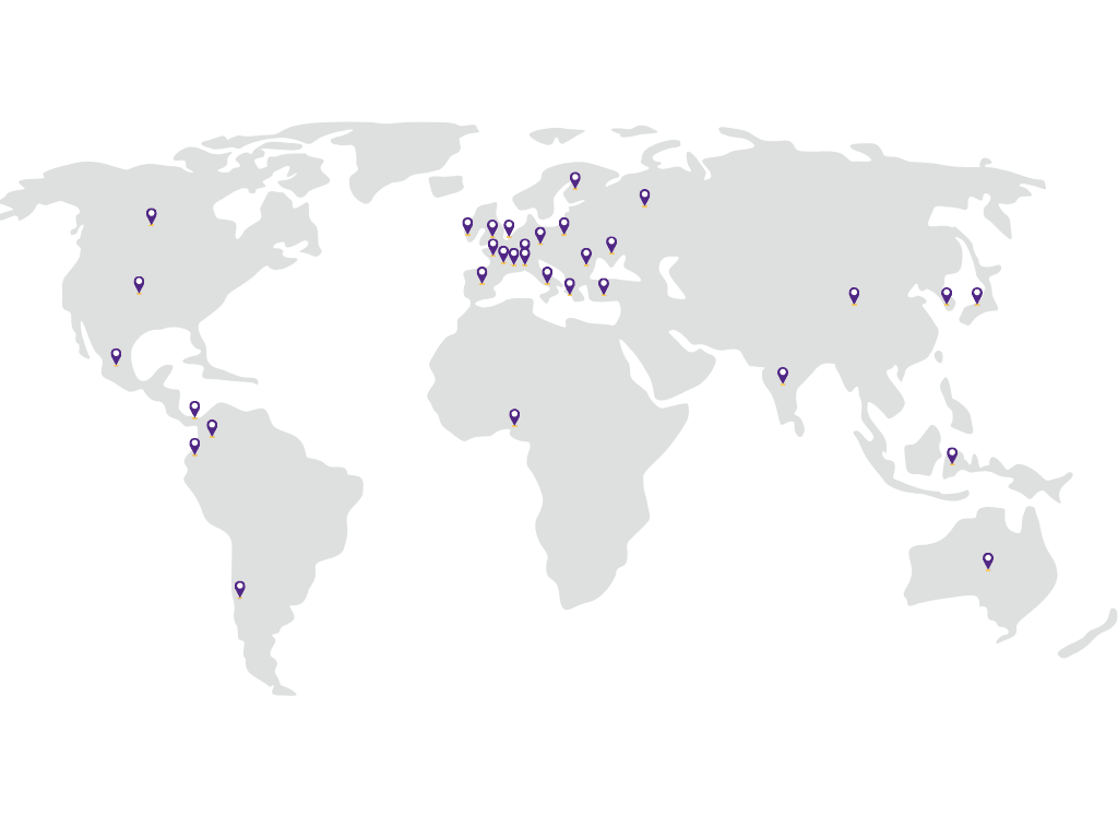 Iris map - locations of organizations across the globe