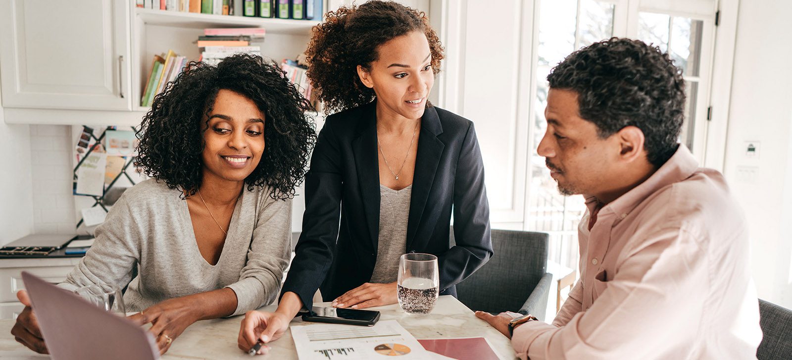 Three people starting a business together.