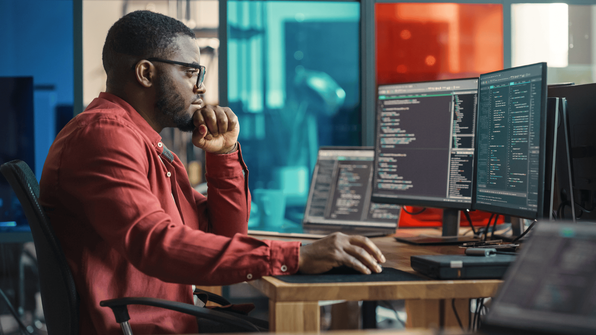 Man working at desk