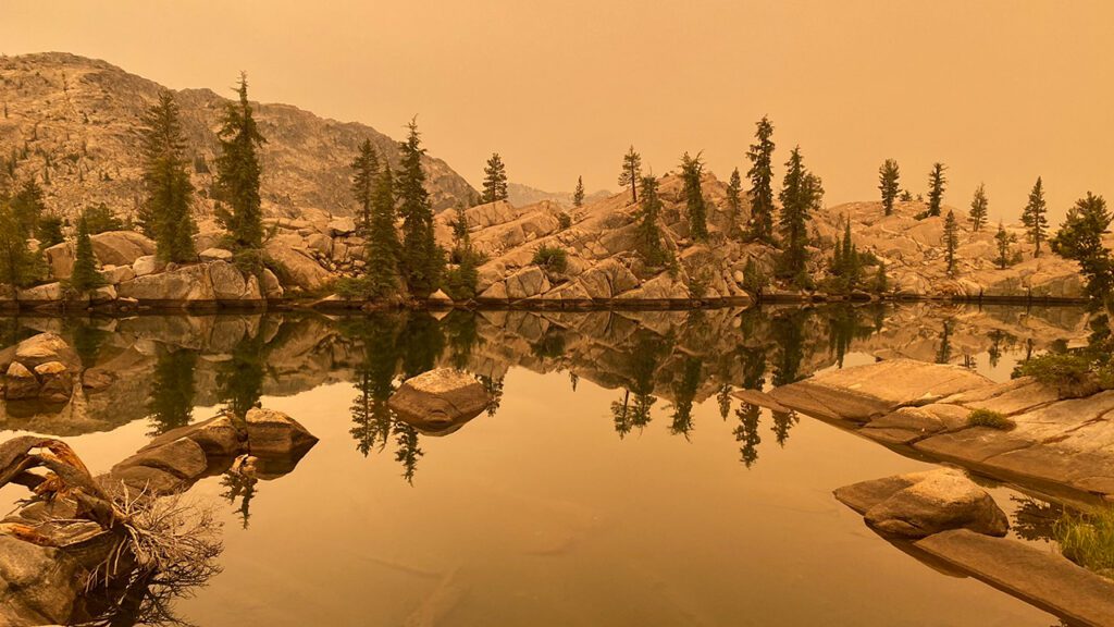 Skies filled with smoke from West Coast wildfires during the Fall of 2020 