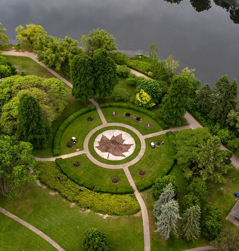 arial view of high park in toronto