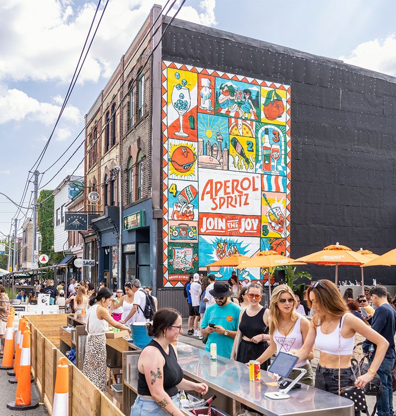 bustling ossington avenue during summer