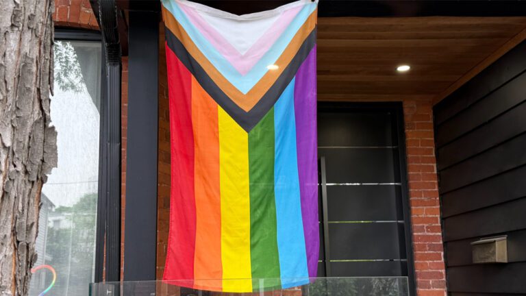 2slgbtq+ flag hanging outside vijays house