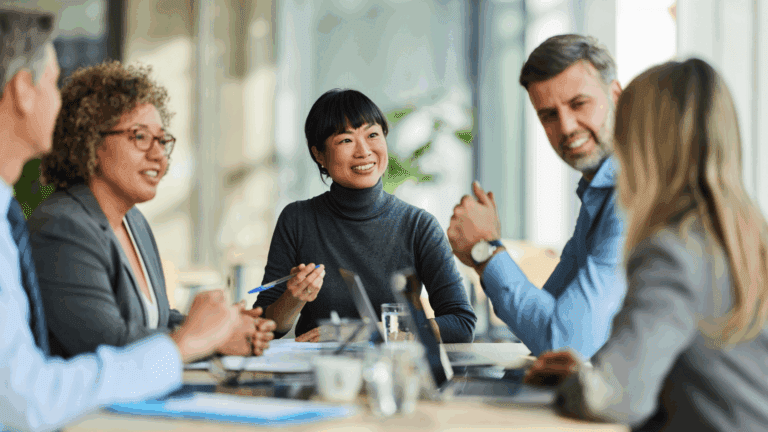 Group of colleagues in a meeting