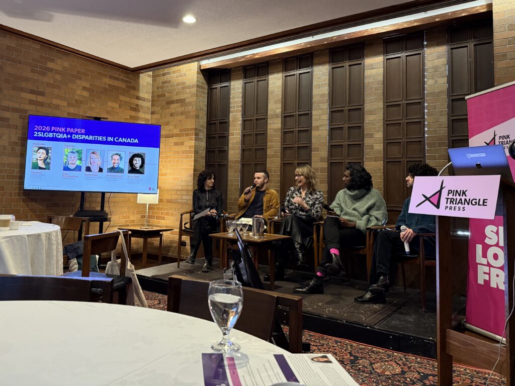 Panel speakers at the Pink Triangle Press Pink Paper on Health launch