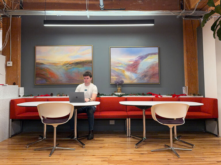 darragh sitting in environics office