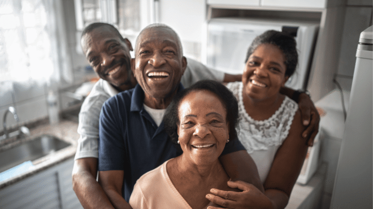 Portrait of a family at kitchen