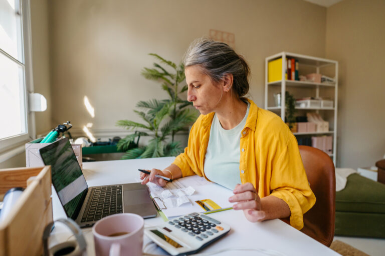 Gen X woman doing her finances