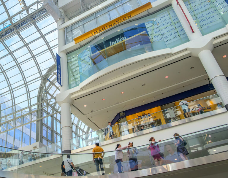 people shopping in eaton center