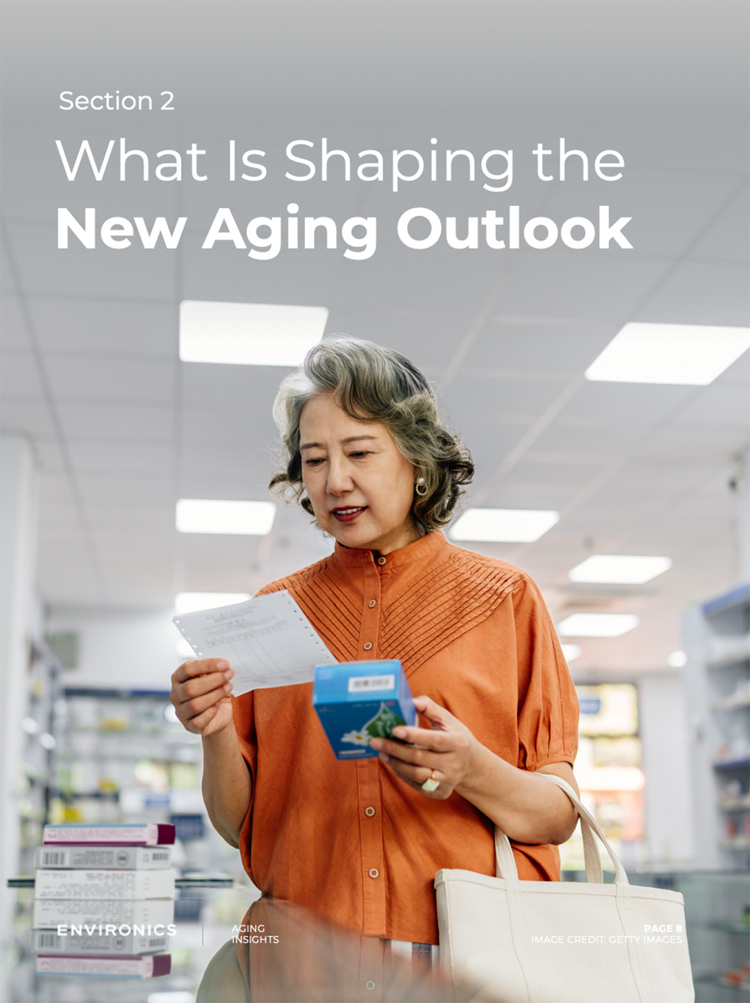 woman looking at prescription